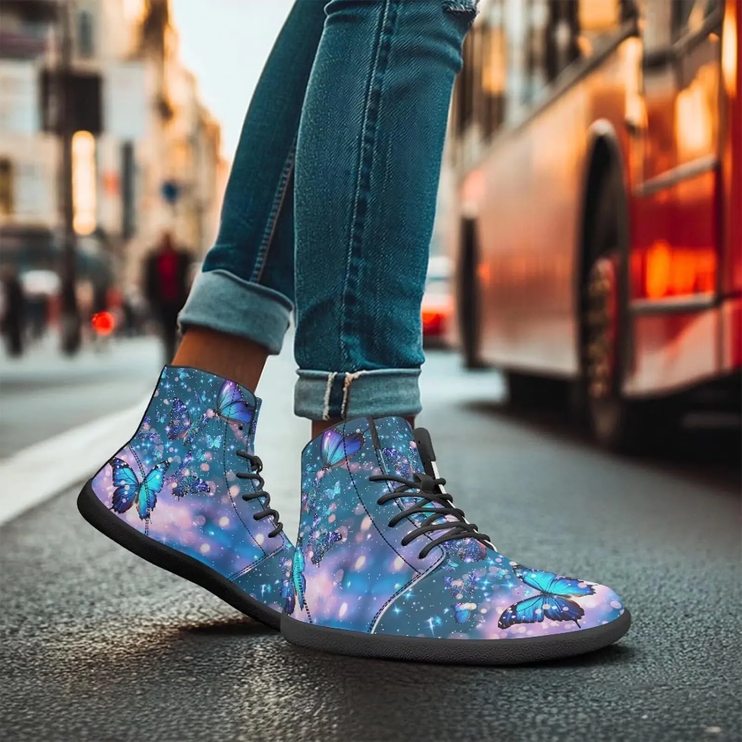 Women's Barefoot High Top Wide Toe Box Walking Shoes Fashion Athletic Zero Drop Non-Slip Sport Workout Exercise Shoes US 6-13.5