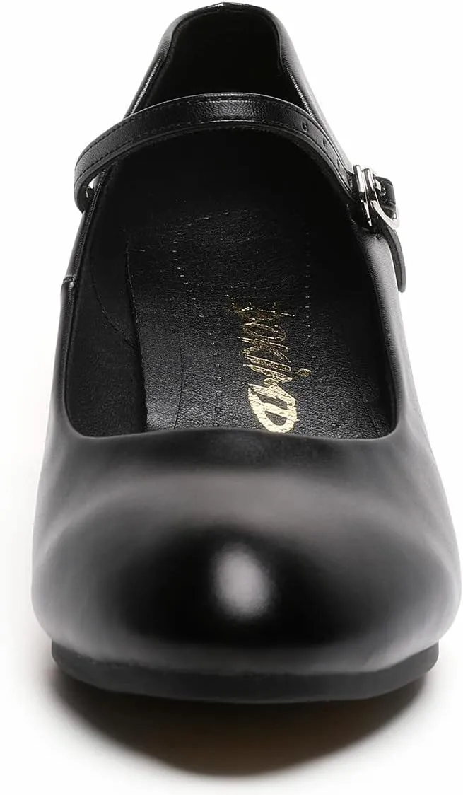 Women's Black Non-Slip Latin Salsa Dance Heels Ballroom Character Shoes Prom Dress Pumps