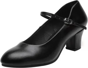 Women's Black Non-Slip Latin Salsa Dance Heels Ballroom Character Shoes Prom Dress Pumps