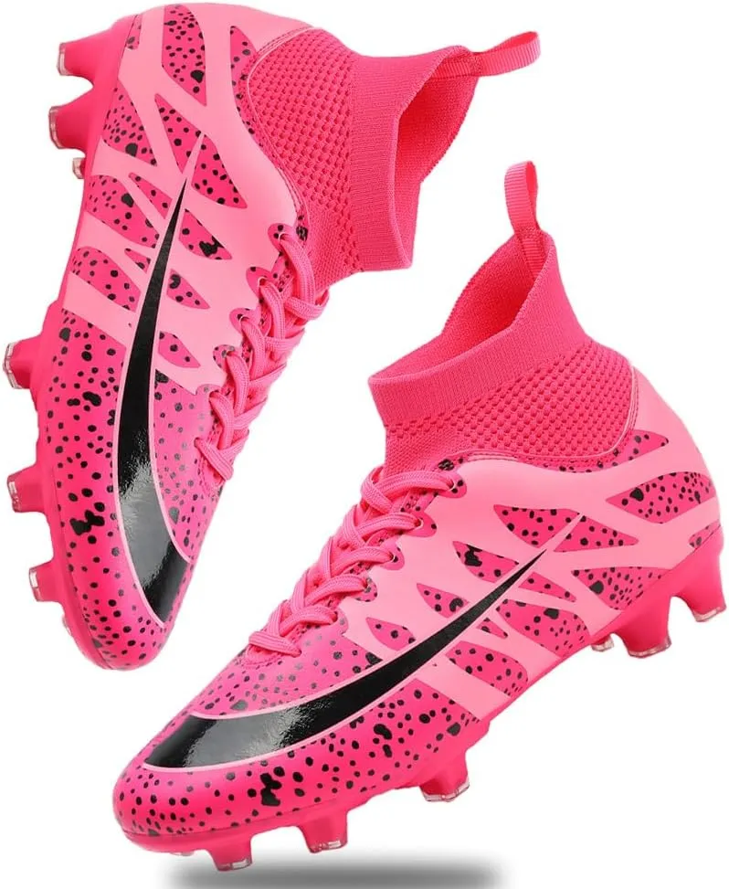 Women's Breathable Futsal Cleats for Training - High Top AG Soccer Shoes for Outdoor - Mens Athletic Football Sneakers