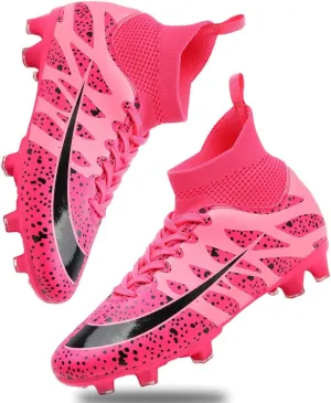 Women's Breathable Futsal Cleats for Training - High Top AG Soccer Shoes for Outdoor - Mens Athletic Football Sneakers