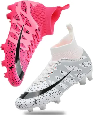 Women's Breathable Futsal Cleats for Training - High Top AG Soccer Shoes for Outdoor - Mens Athletic Football Sneakers