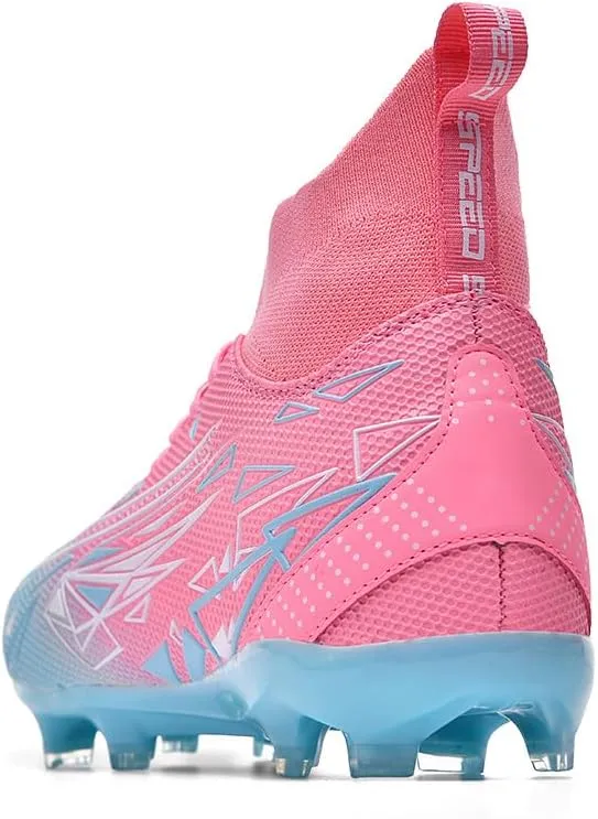 Women's Breathable Futsal Cleats for Training - High Top AG Soccer Shoes for Outdoor - Mens Athletic Football Sneakers