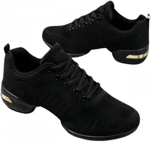 Women's Breathable Mesh Dance Shoes - Mid HeelLace-Up Suitable for WalkingAll-Season Fabric Comfort Sneakers
