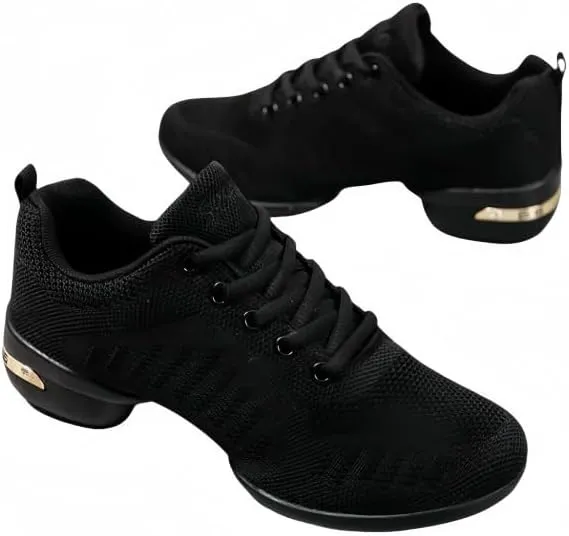 Women's Breathable Mesh Dance Shoes - Mid HeelLace-Up Suitable for WalkingAll-Season Fabric Comfort Sneakers