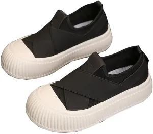 Women's Canvas Sneakers Canvas Flat Shoes Cloud Slip Shoes Running Shoes Thick Bottom Mesh Shoes Muffin Shoes Biscuit Shoes