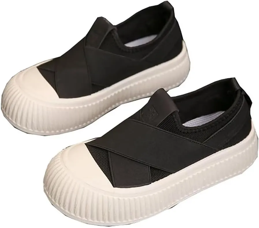 Women's Canvas Sneakers Canvas Flat Shoes Cloud Slip Shoes Running Shoes Thick Bottom Mesh Shoes Muffin Shoes Biscuit Shoes