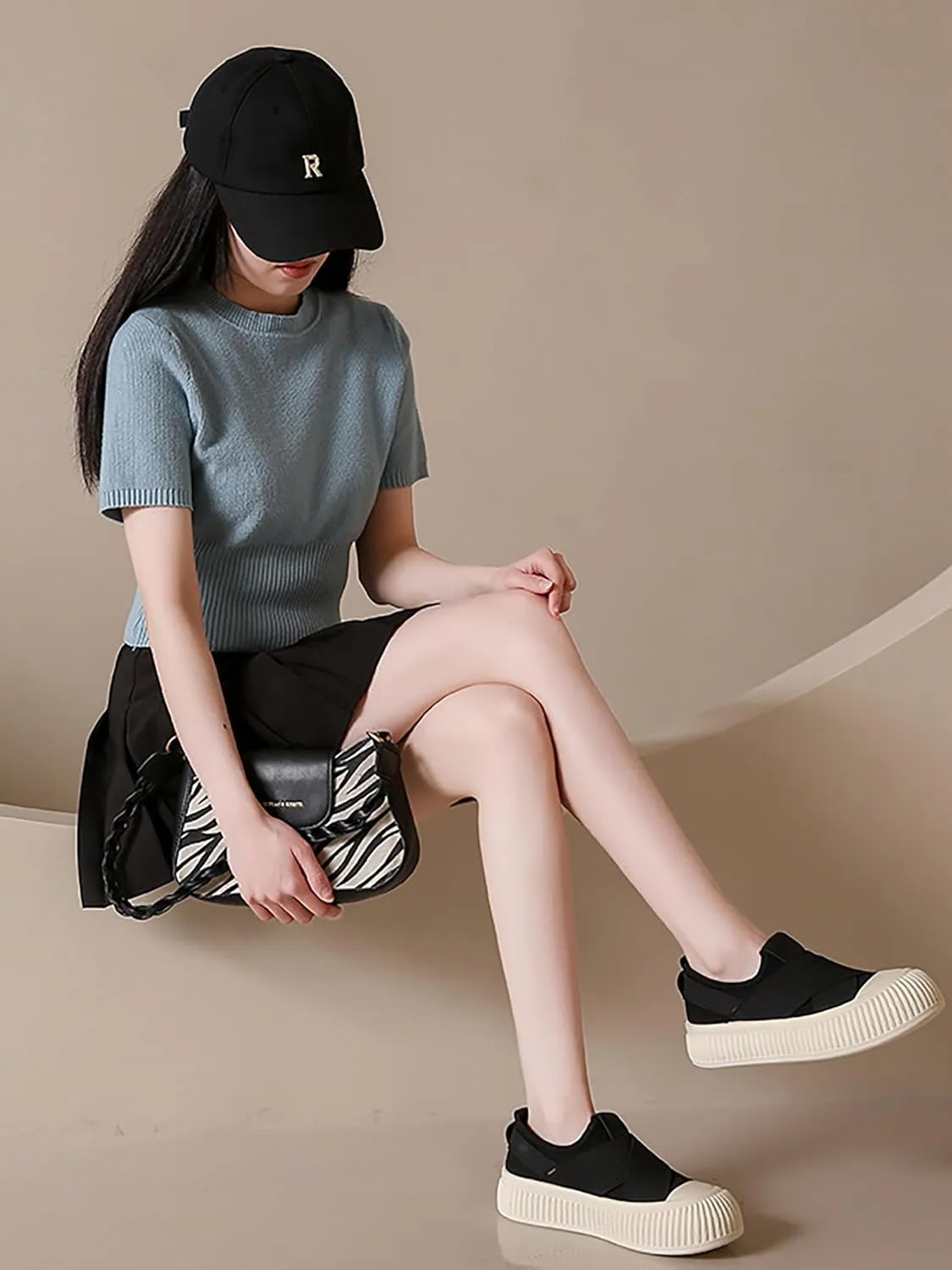 Women's Canvas Sneakers Canvas Flat Shoes Cloud Slip Shoes Running Shoes Thick Bottom Mesh Shoes Muffin Shoes Biscuit Shoes