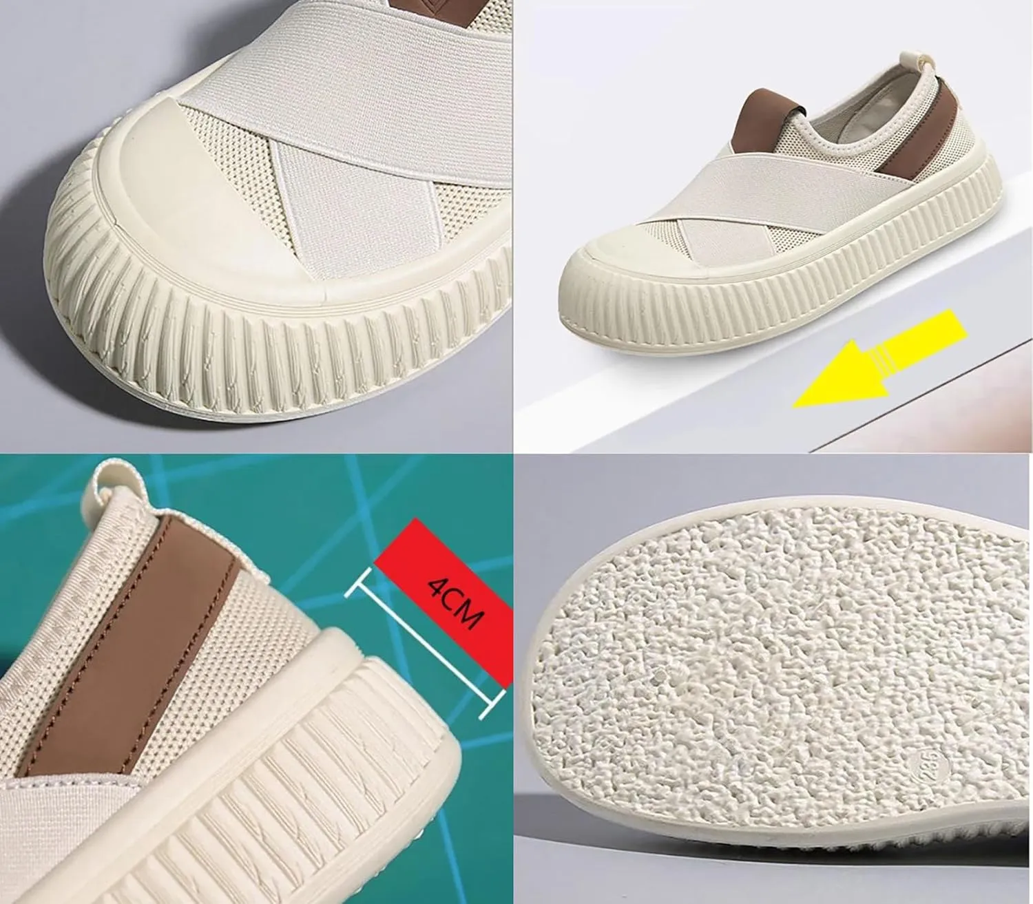 Women's Canvas Sneakers Canvas Flat Shoes Cloud Slip Shoes Running Shoes Thick Bottom Mesh Shoes Muffin Shoes Biscuit Shoes