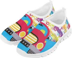 Women's Cute Pattern Sneakers Non Slip Travel Shoes Low Top Casual Shoes Lightweight Walking Shoes Exercise Flat Play Sneaker US Size 11-15