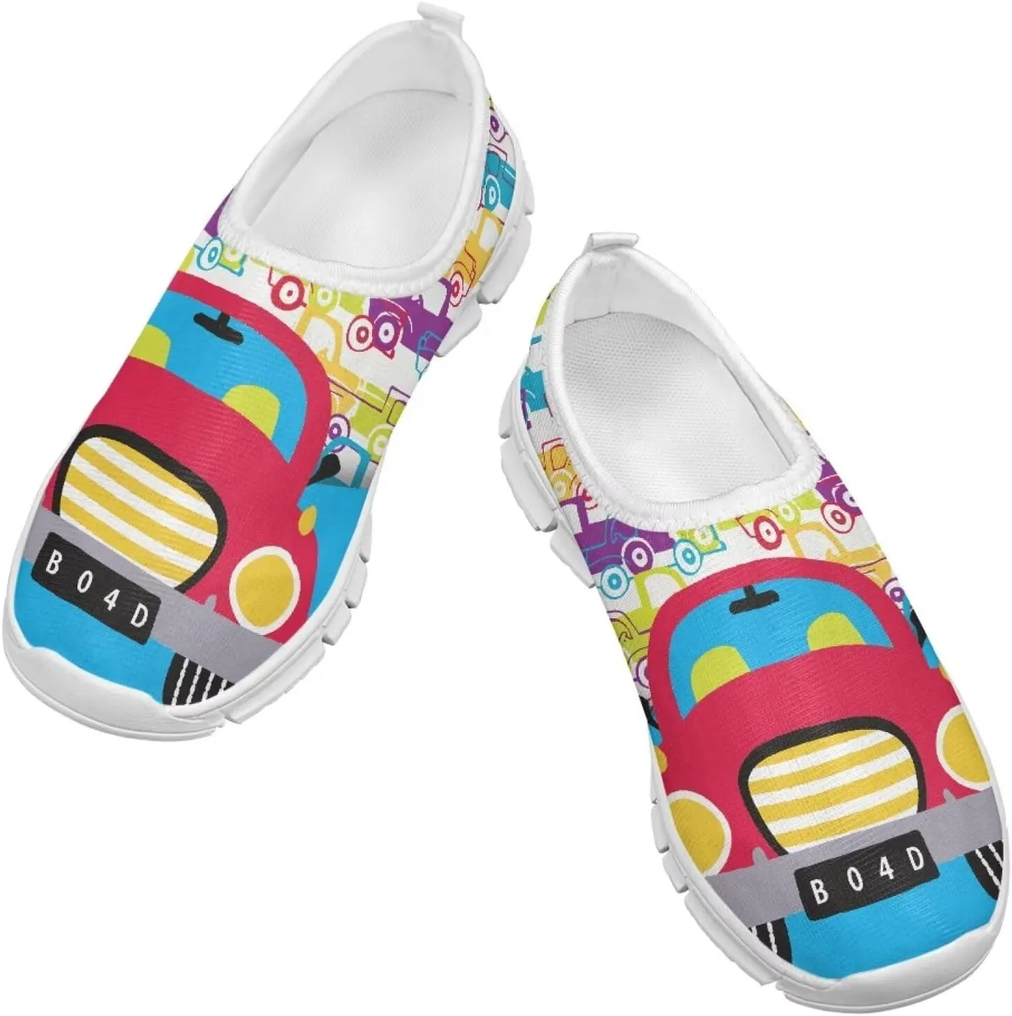Women's Cute Pattern Sneakers Non Slip Travel Shoes Low Top Casual Shoes Lightweight Walking Shoes Exercise Flat Play Sneaker US Size 11-15