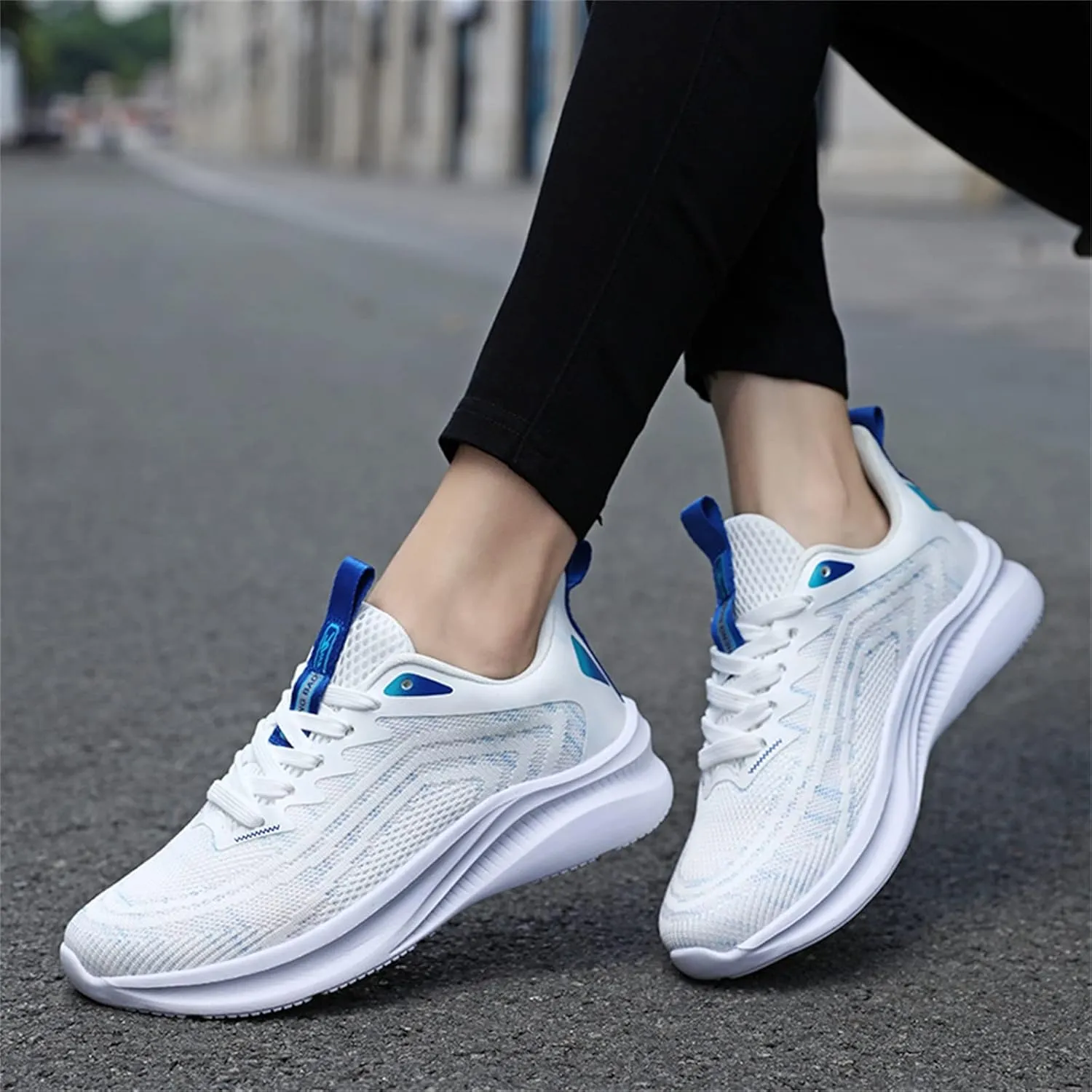 Women's Fashion Sneaker Shoes Breathable Mesh Trail Running Shoes Non-Slip Lace-Up Training Sport Shoes Lightweight Outdoor Workout Shoes for Indoor Outdoor Gym