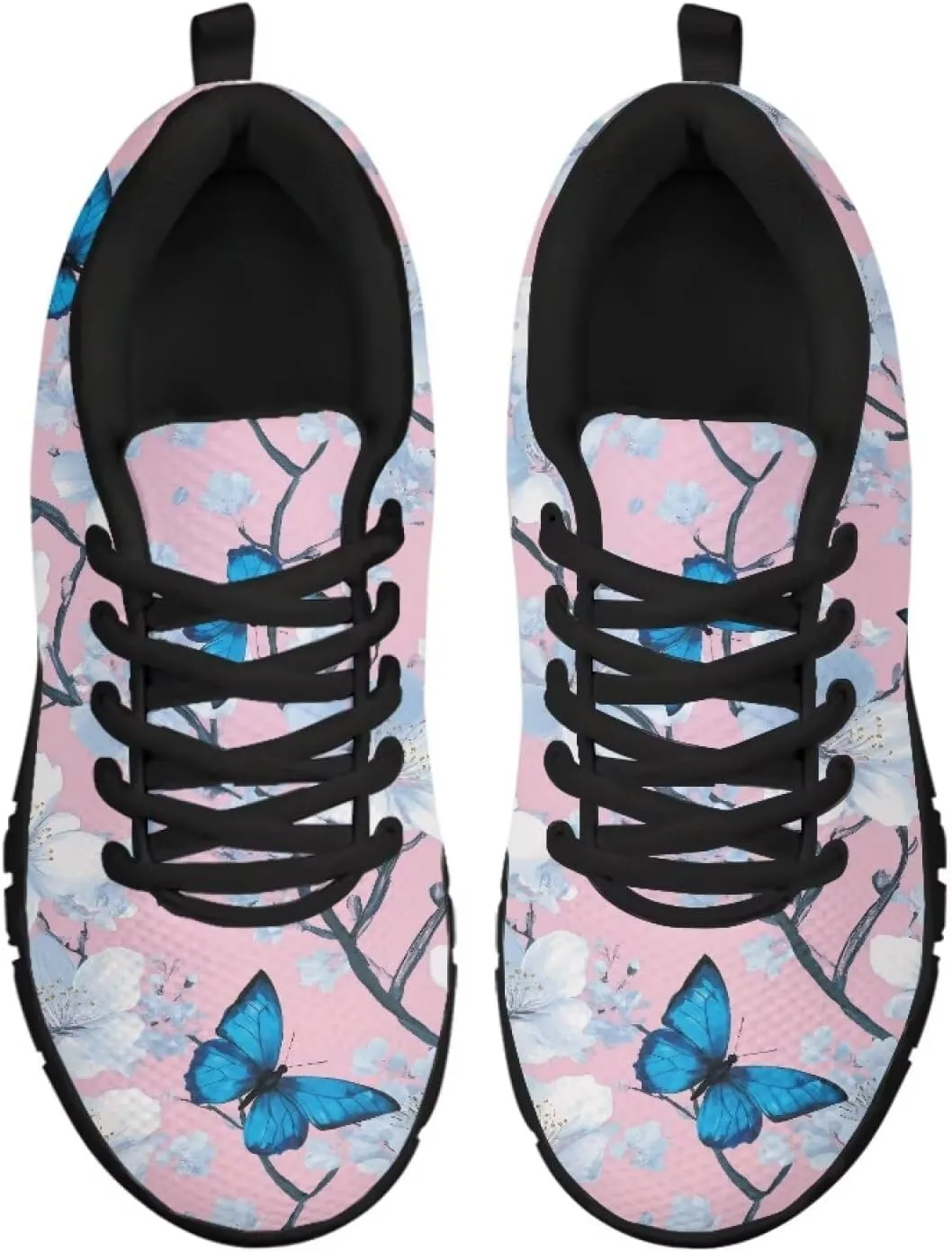 Women's Fashion Sneakers Low Top Casual Shoes Lightweight Wide Arch Support Travel Sneakers for Workout Size 5-12 Black Sole