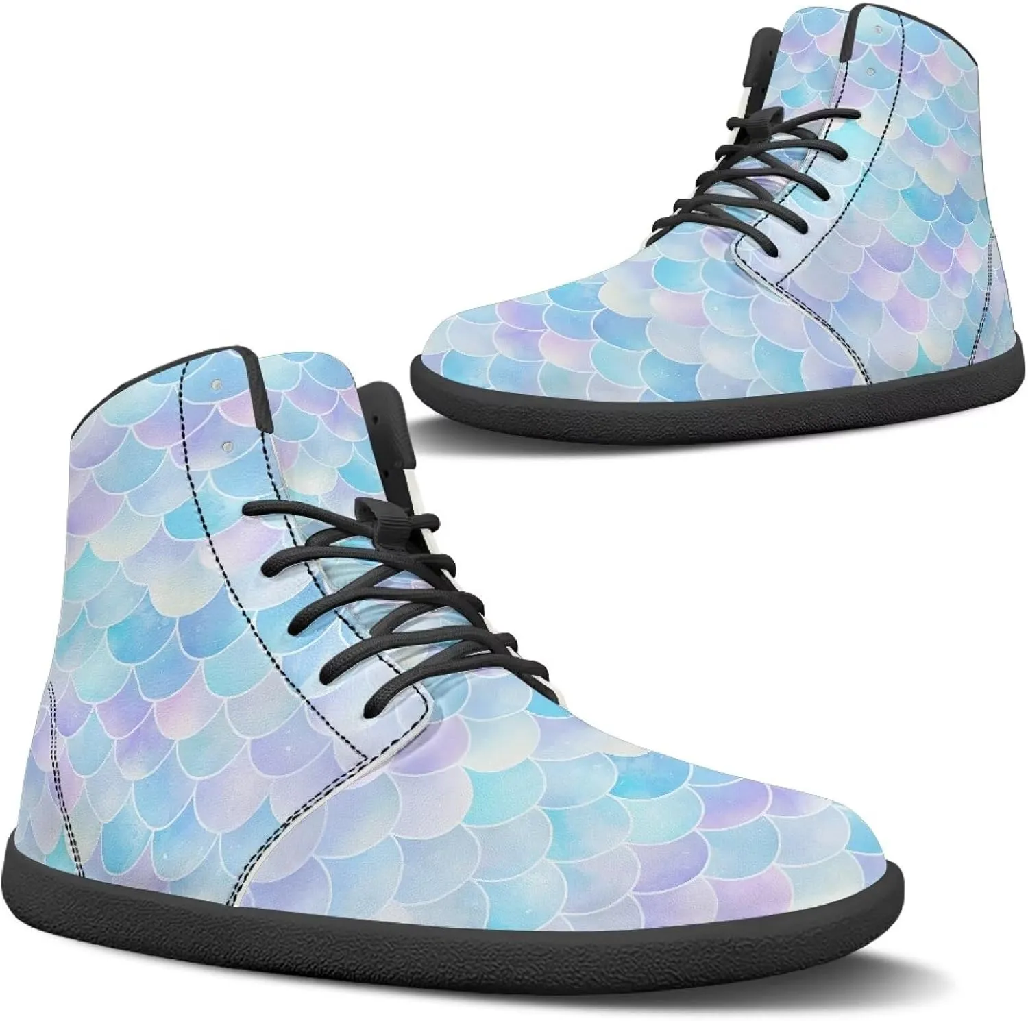 Women's High Top Zero Drop Barefoot Shoes | Wide Width Fashion Sneaker | Non-Slip Minimalist Workout Running Sneaker US 6-13.5