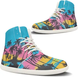 Women's High Top Zero Drop Sole | Wide Width Fashion Sneaker Fashion Non-Slip Workout Running Waterproof Barefoot Shoes US 6-13.5