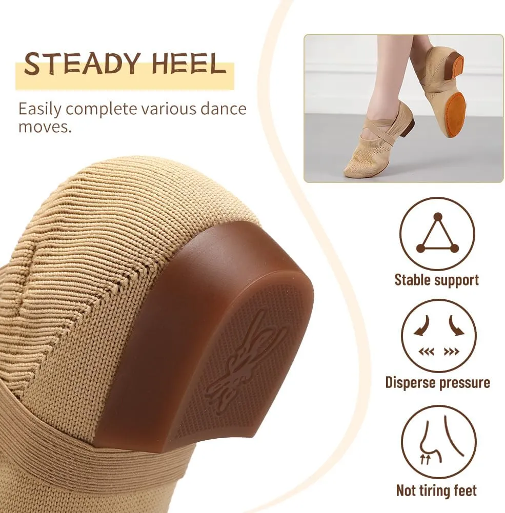 Women's Latin Dance Practice Shoes Standard Ballroom Social Salsa Dancing Shoes with 1" Low Heel