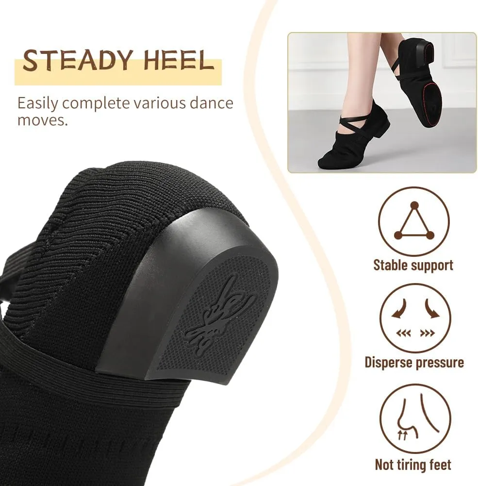 Women's Latin Dance Practice Shoes Standard Ballroom Social Salsa Dancing Shoes with 1" Low Heel