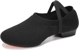 Women's Latin Dance Practice Shoes Standard Ballroom Social Salsa Dancing Shoes with 1" Low Heel
