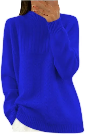 Women's Long Sleeve Soft Sweaters Crew Neck Elegant Pullovers Comfortable Loose Casual Sweater