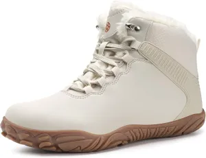 Womens Mens Barefoot Boots Shoes | Waterproof Winter Snow Boots | Warm Ankle Booties with Arch Support | Wide Width Work Hiking Boots | Zero Drop Sole |