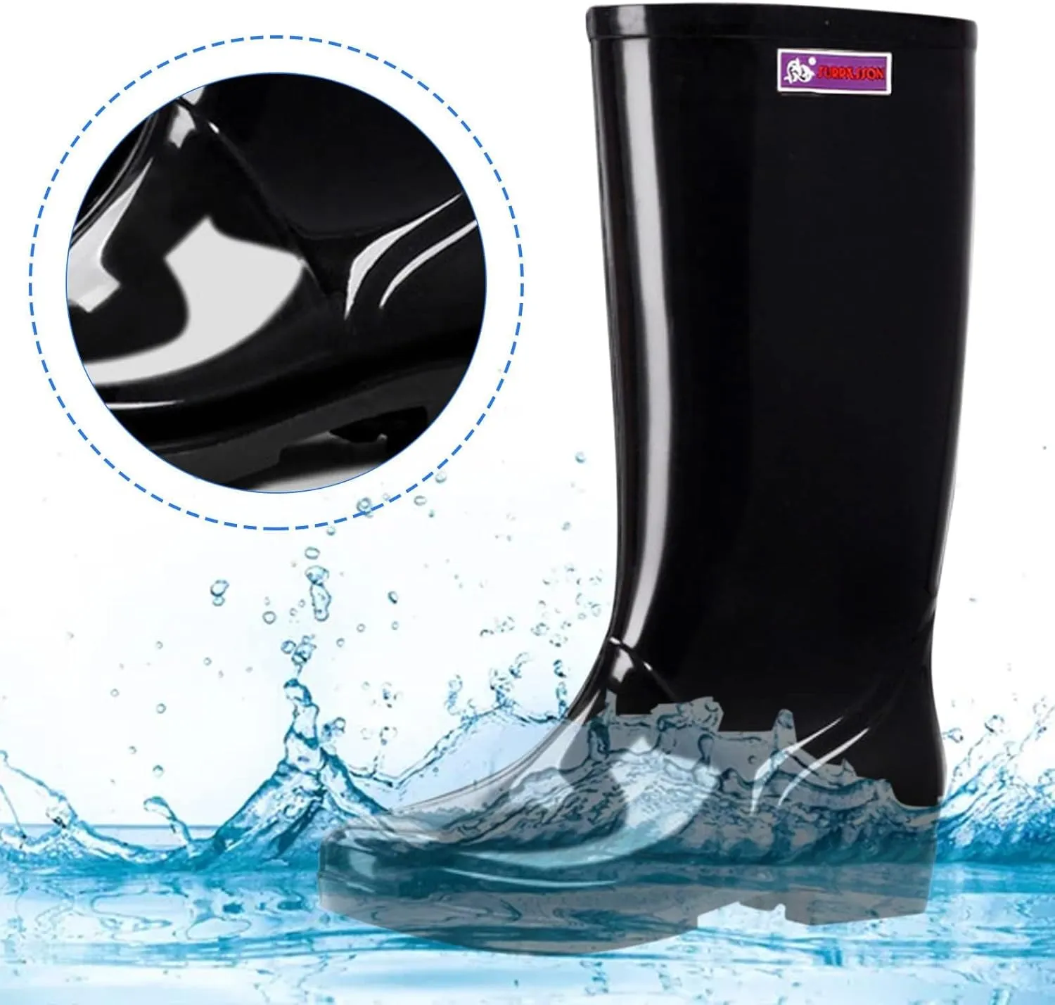 Women's Mid Calf Rain Boots Waterproof Lightweight Garden Shoes Women Outdoor Work Boot for Hunting Farming Gardening