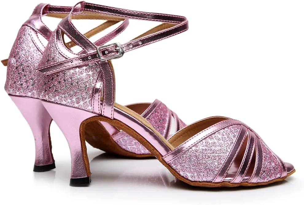 Women's Open Toe Latin Ballroom Dance Shoes Rumba Party Wedding Tango Dance Sandals QRX031