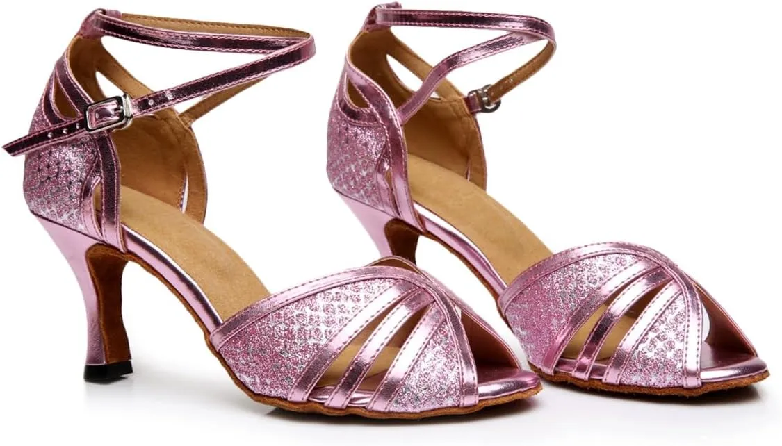 Women's Open Toe Latin Ballroom Dance Shoes Rumba Party Wedding Tango Dance Sandals QRX031