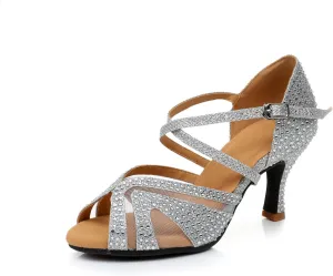 Women's Open Toe Latin Ballroom Dance Shoes Rumba Party Wedding Tango Dance Sandals QRX2203