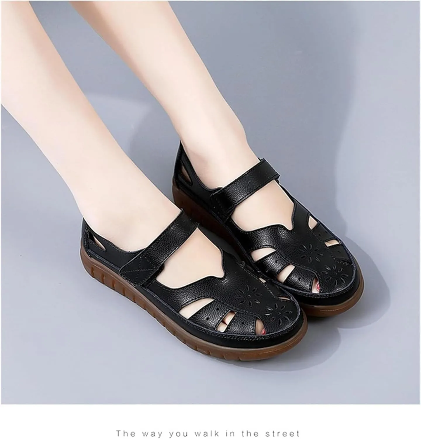 Women's Orthopedic Loafers in Breathable Leather,Driving Moccasins Women Adjustable Orthopedic Dress Shoes for Women Mary Jane Loafers