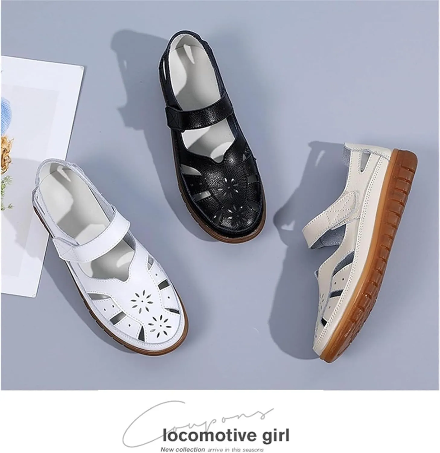 Women's Orthopedic Loafers in Breathable Leather,Driving Moccasins Women Adjustable Orthopedic Dress Shoes for Women Mary Jane Loafers