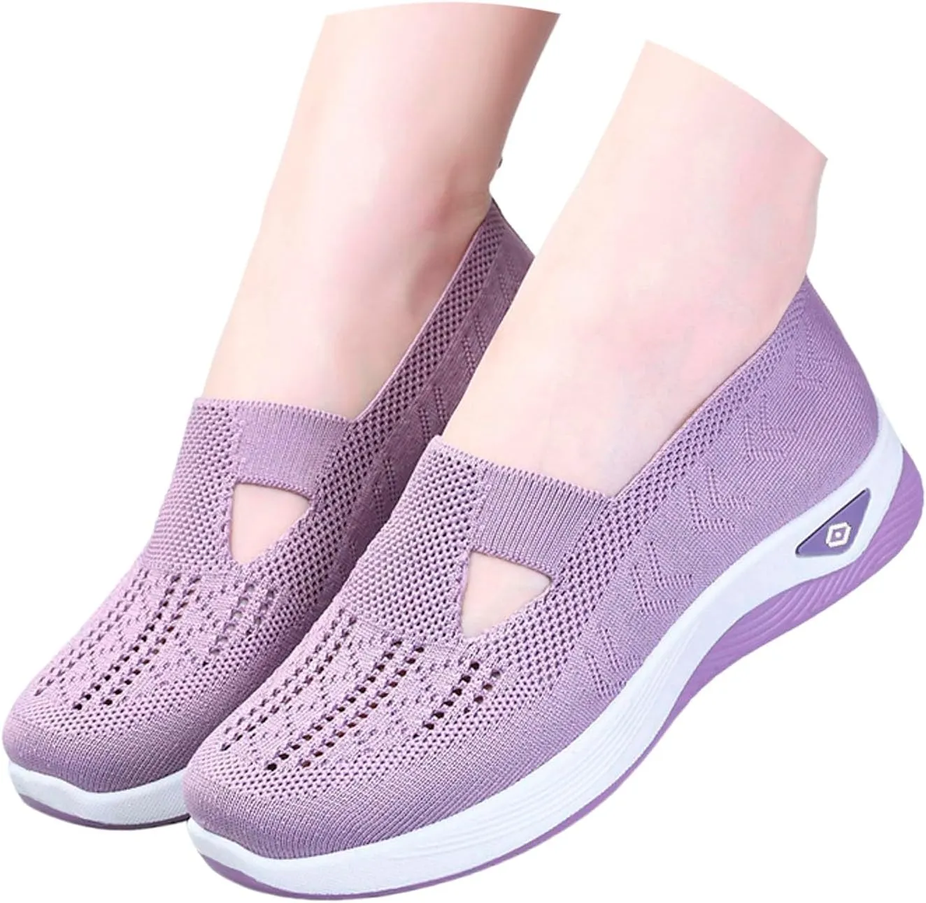 Women's Orthopedic Shoes Woven Wide Arch Support Slip-On Orthowalk Sneakers Casual Breathable Soft Anti-Skid Sports Footwear