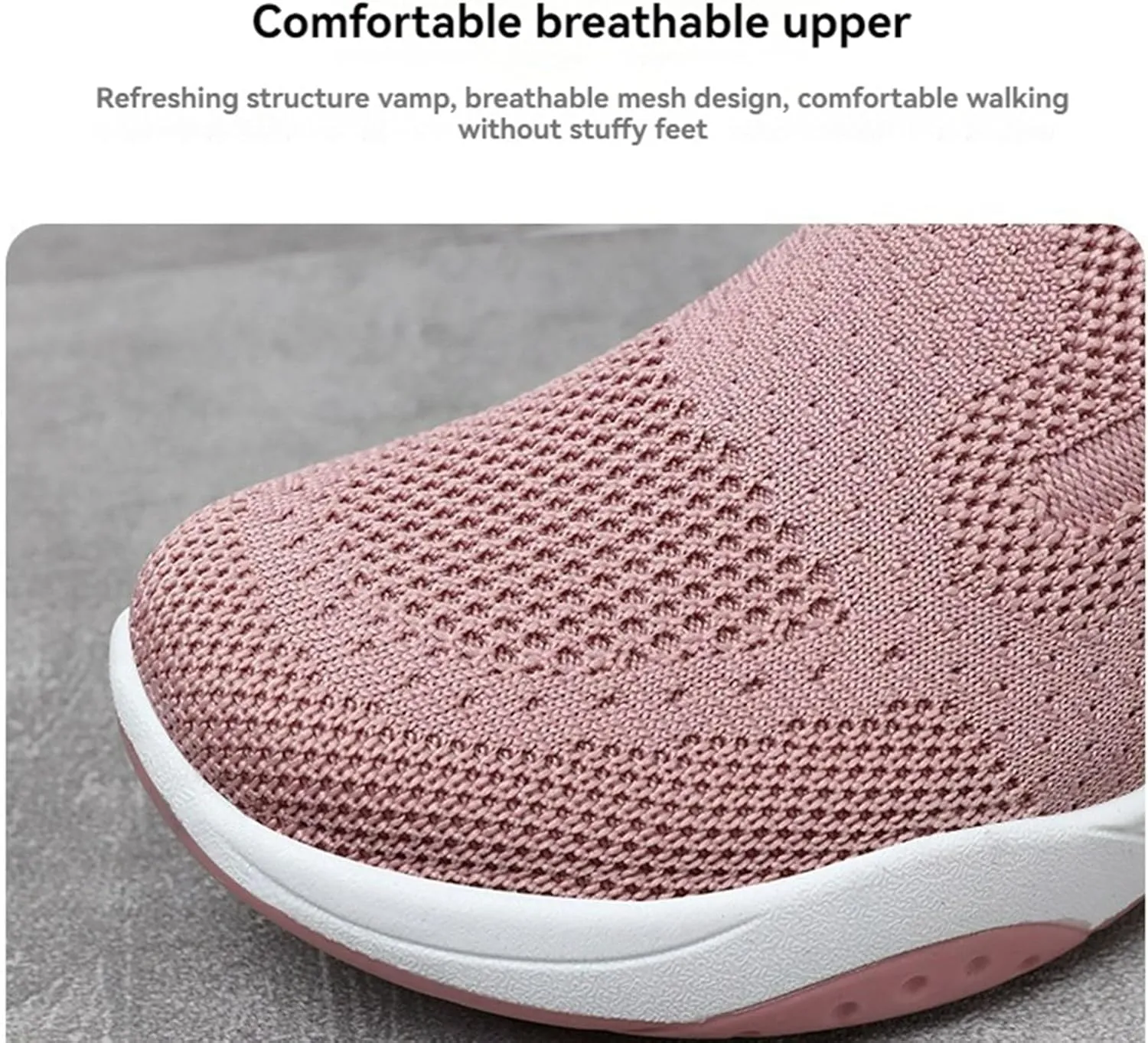 Womens Orthopedic Sneakers Air Cushion Slip On Sneakers Mesh Comfortable Athletic Running Walking Shoes with Arch Support Lightweight Low Top Diabetes Shoes Casual All-Day Comfort Wide Width Loafers