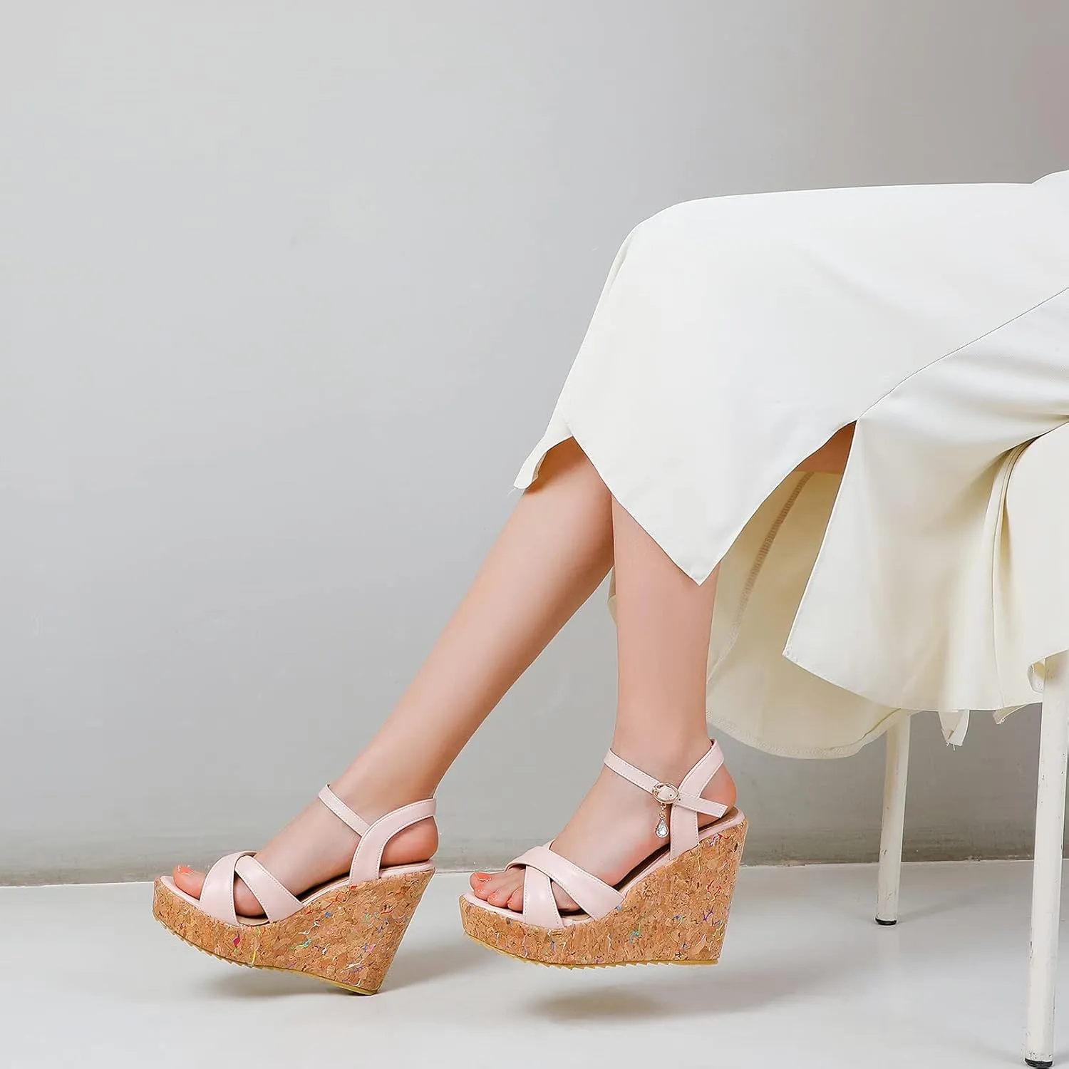 Womens Peep Toe Platform Wedge Gladiator Sandals
