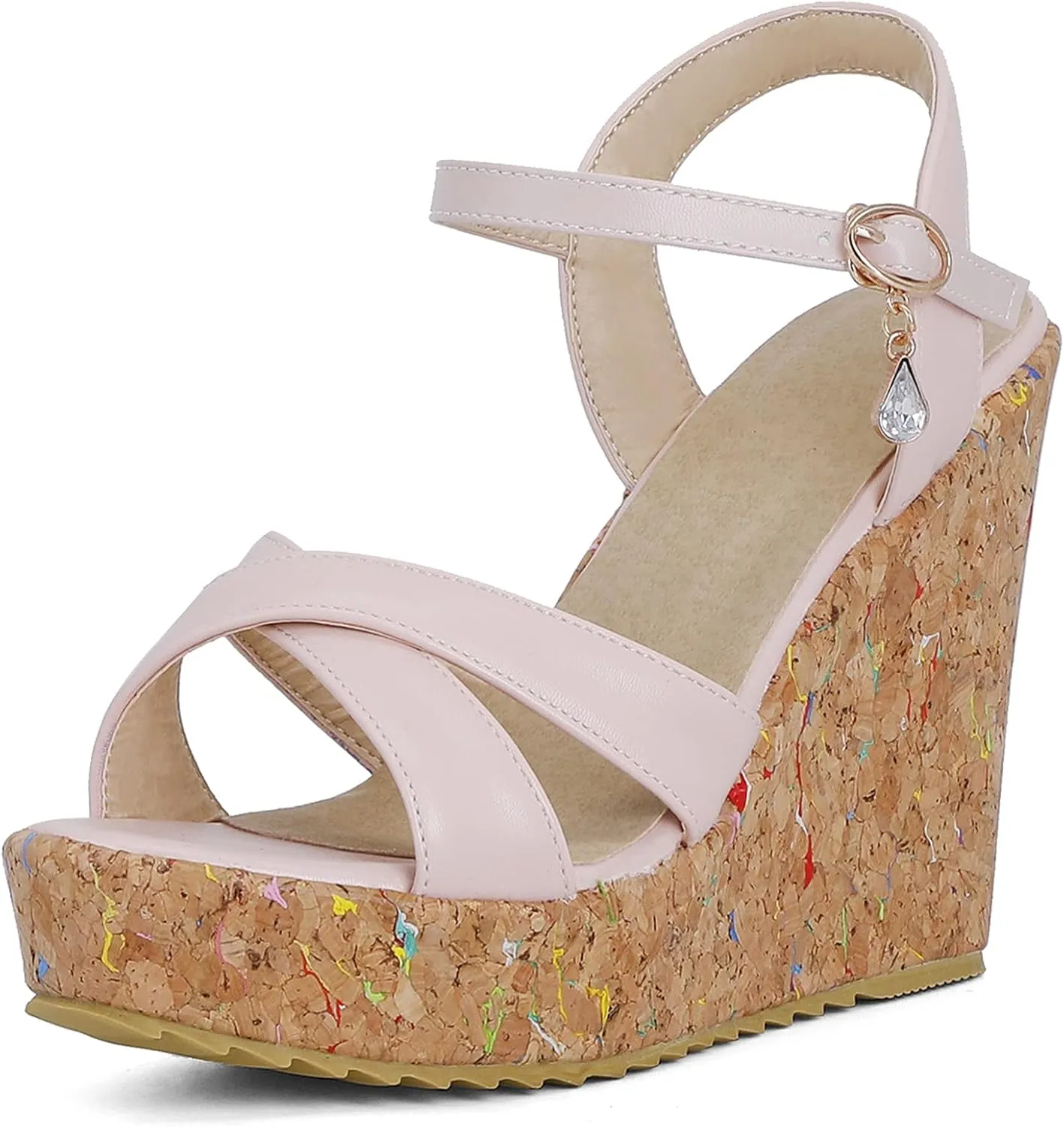 Womens Peep Toe Platform Wedge Gladiator Sandals
