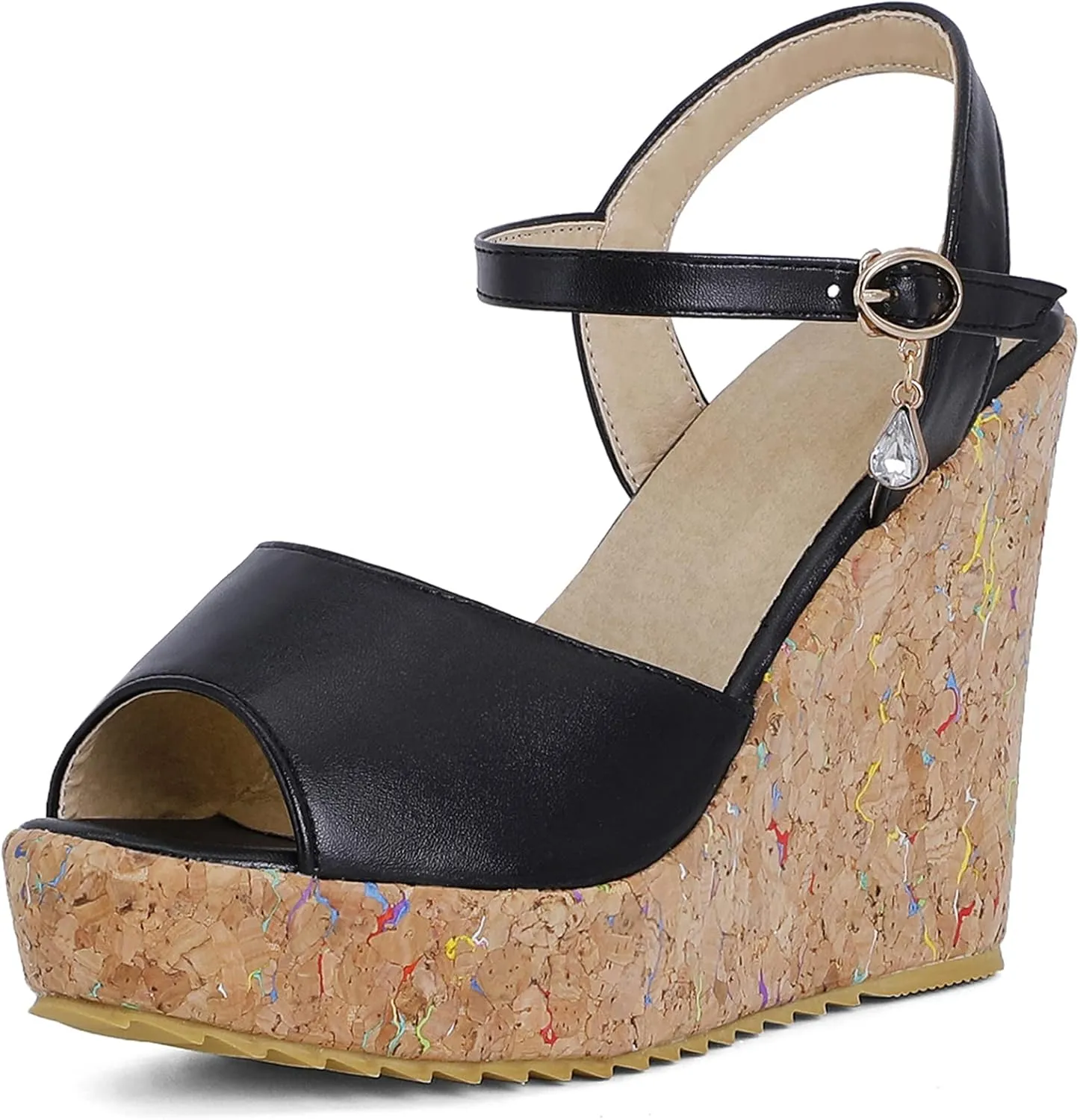 Womens Peep Toe Platform Wedge Gladiator Sandals