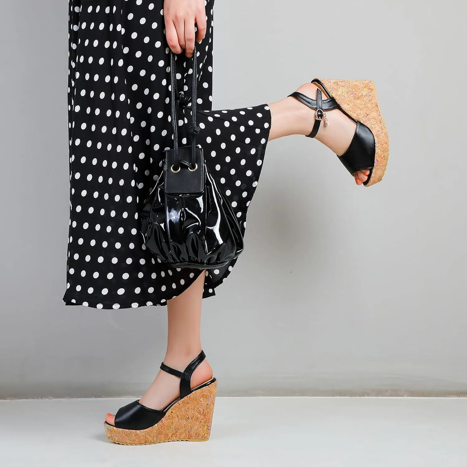 Womens Peep Toe Platform Wedge Gladiator Sandals