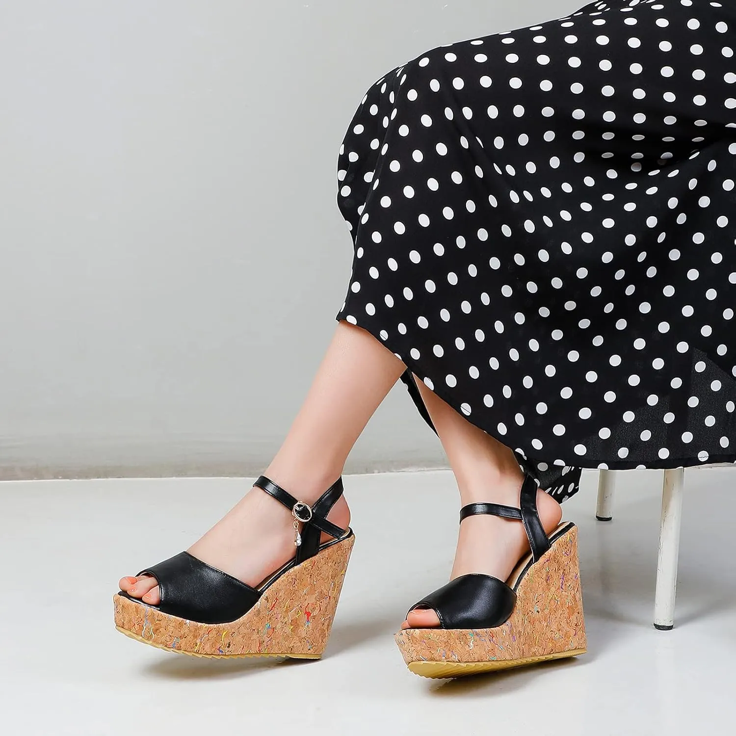 Womens Peep Toe Platform Wedge Gladiator Sandals