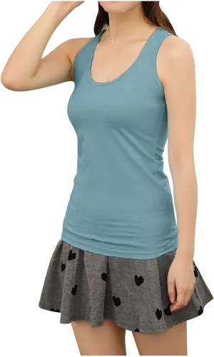 Womens Racerback Tank Tops Summer Casual Sporting Plus Size Vests Solid Color Sleeveless Crewneck Slim Athletic Vest
