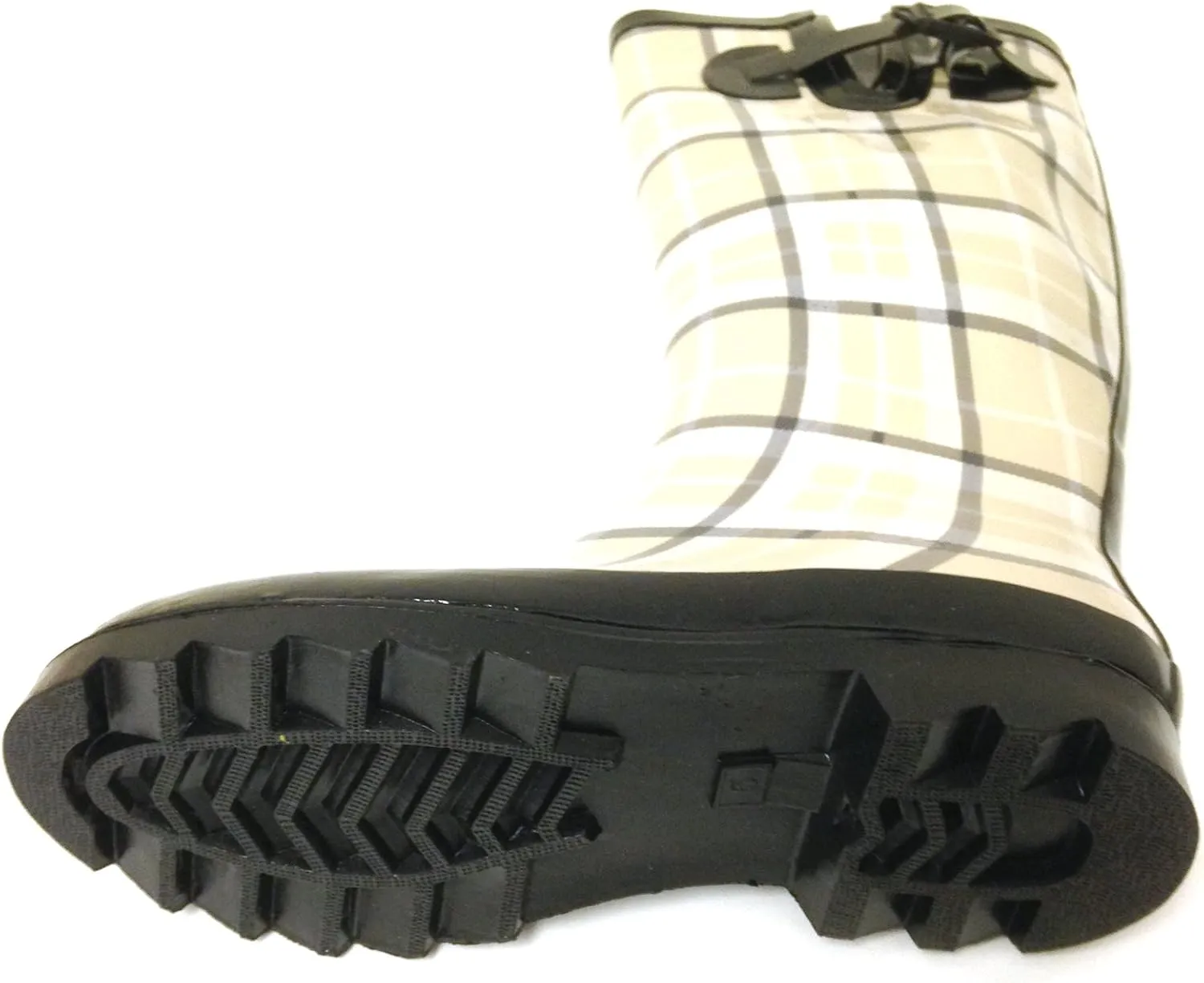 Women's Rain Boots Adjustable Buckle Fashion Mid Calf Wellies Rubber Knee High Snow Multiple Styles