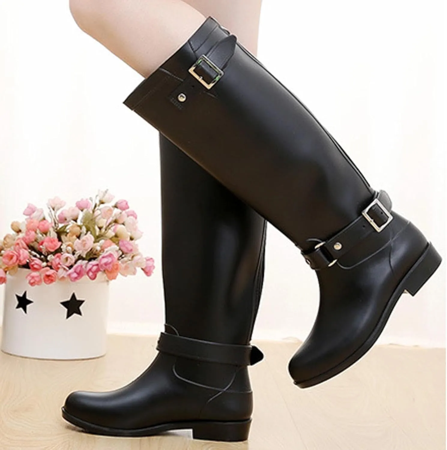 Women's Rubber Rain Boots - Mid Calf Waterproof Insulated Neoprene Muck Boots Outdoor Hunting Garden Boots for Women