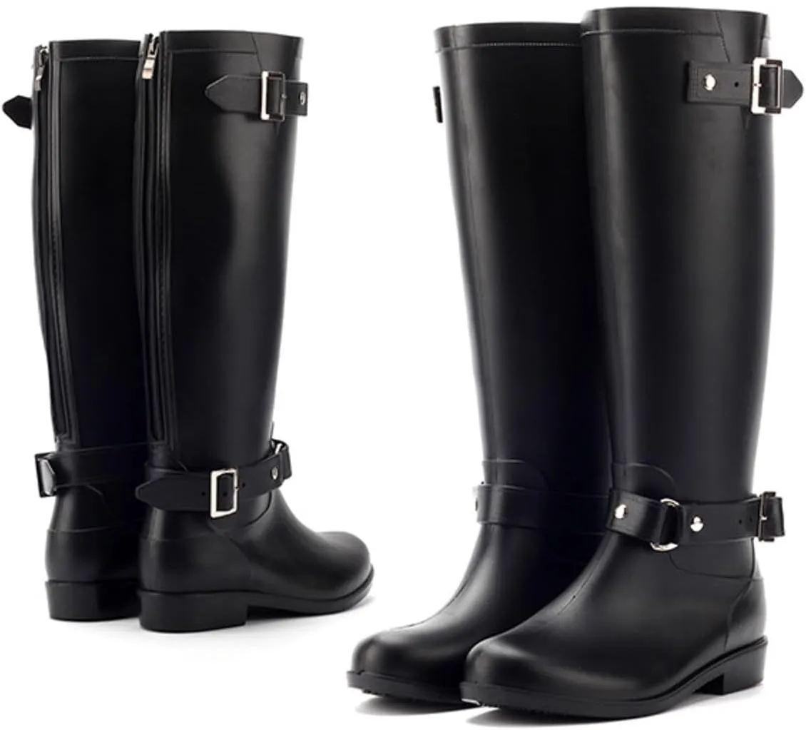Women's Rubber Rain Boots - Mid Calf Waterproof Insulated Neoprene Muck Boots Outdoor Hunting Garden Boots for Women
