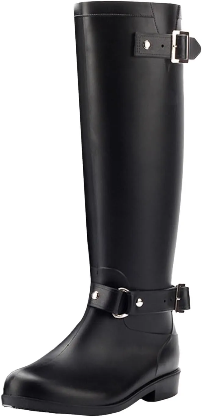 Women's Rubber Rain Boots - Mid Calf Waterproof Insulated Neoprene Muck Boots Outdoor Hunting Garden Boots for Women