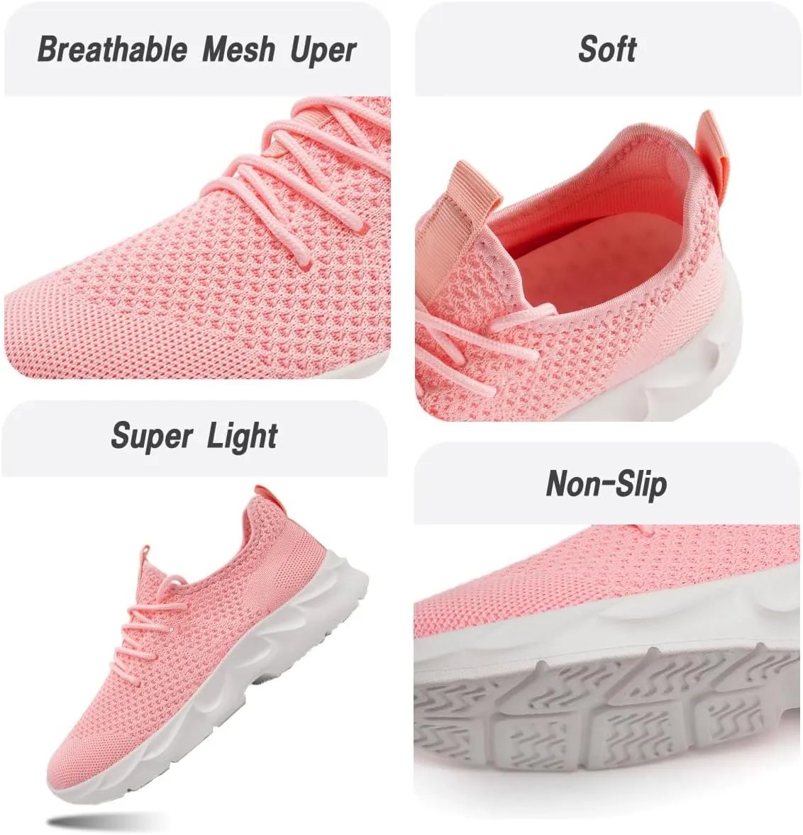 Womens Running Shoes Lightweight Breathable No Slip Sneakers Gym Athletic Workout Casual Sports Walking Tennis Shoes