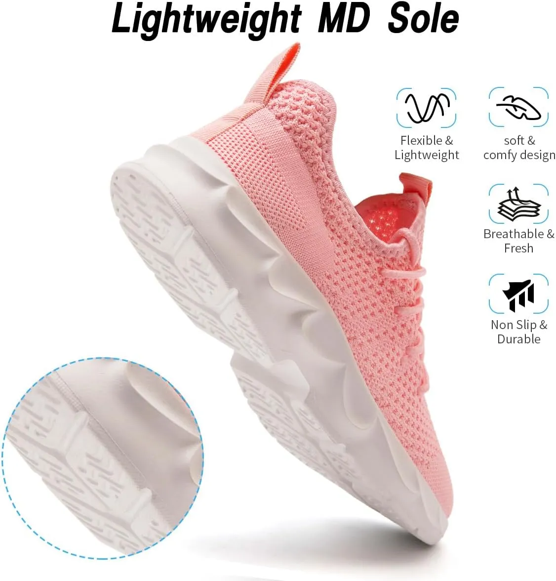 Womens Running Shoes Lightweight Breathable No Slip Sneakers Gym Athletic Workout Casual Sports Walking Tennis Shoes