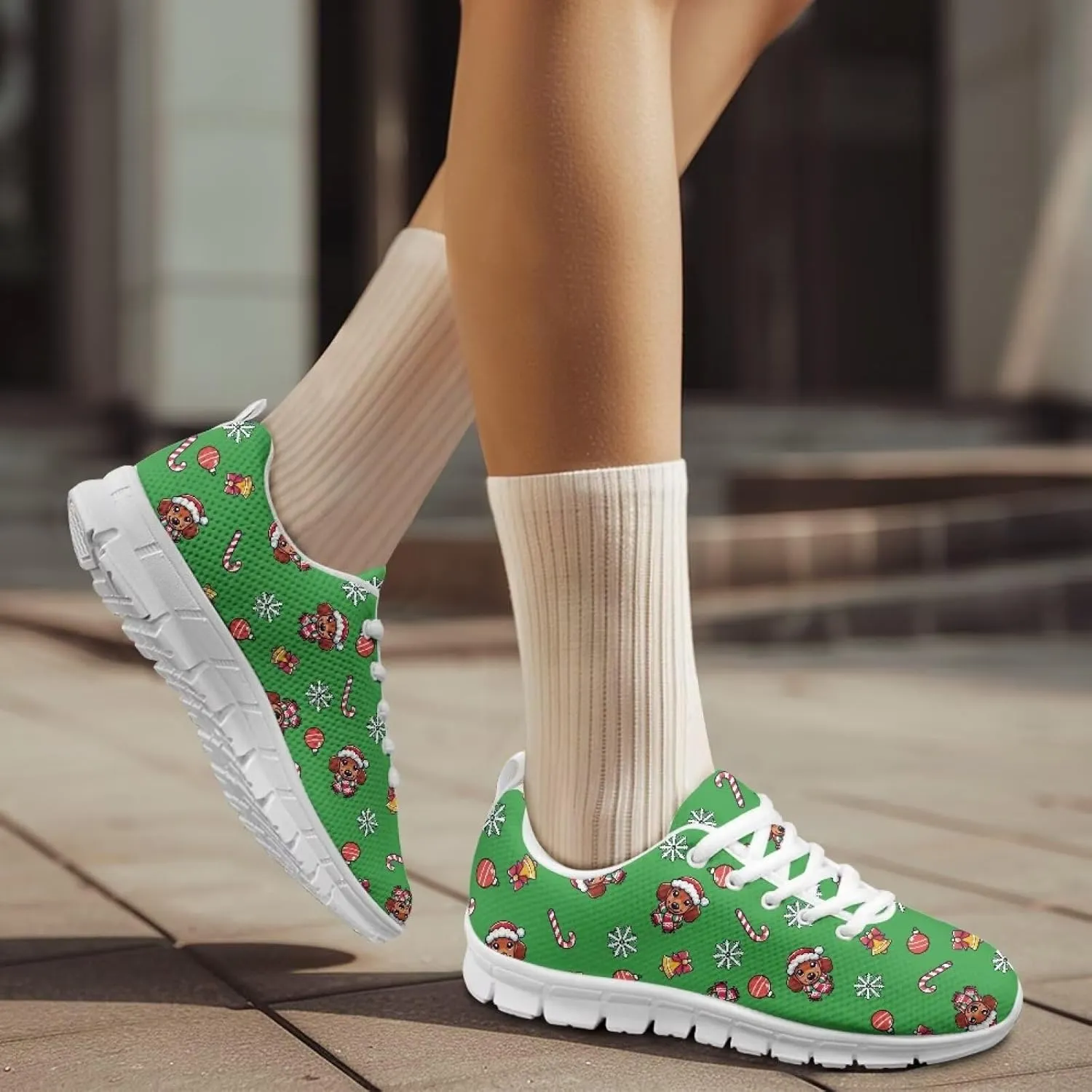 Women's Running Shoes Lightweight Non Slip Sports Tennis Shoes Breathable Mesh Athletic Sneakers Walking Shoe White Sole US 5-12