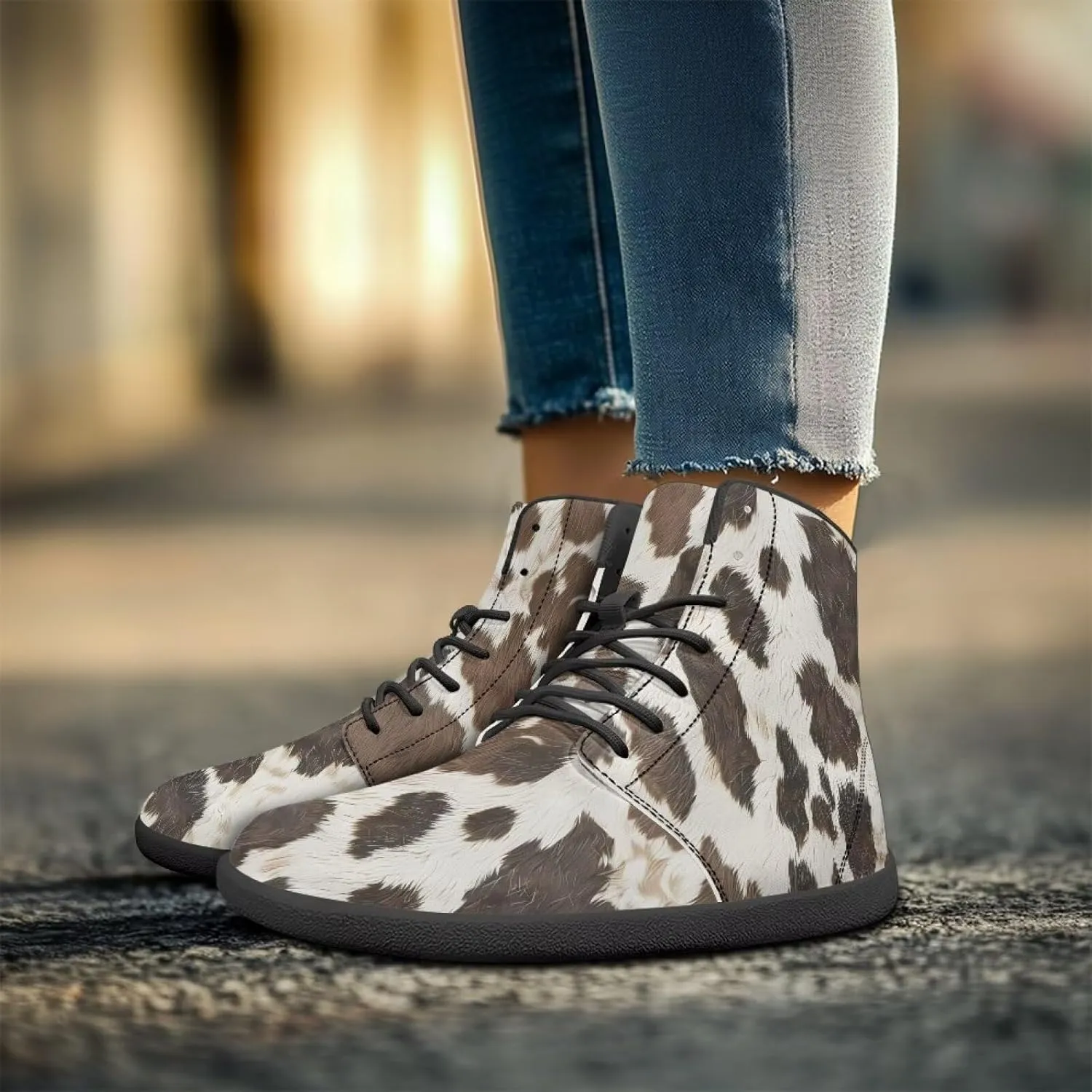 Women's Trail Running Barefoot Shoes Comfortable Zero Drop Sneakers Wide Toe Box PU Leather Casual Shoes SizeUS 6-13.5