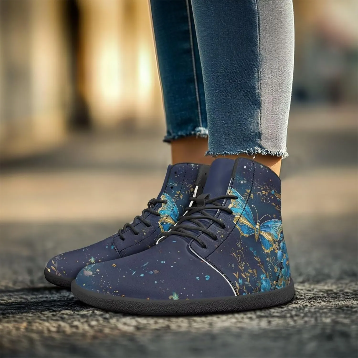 Women's Trail Running Barefoot Shoes Comfortable Zero Drop Sneakers Wide Toe Box PU Leather Casual Shoes SizeUS 6-13.5