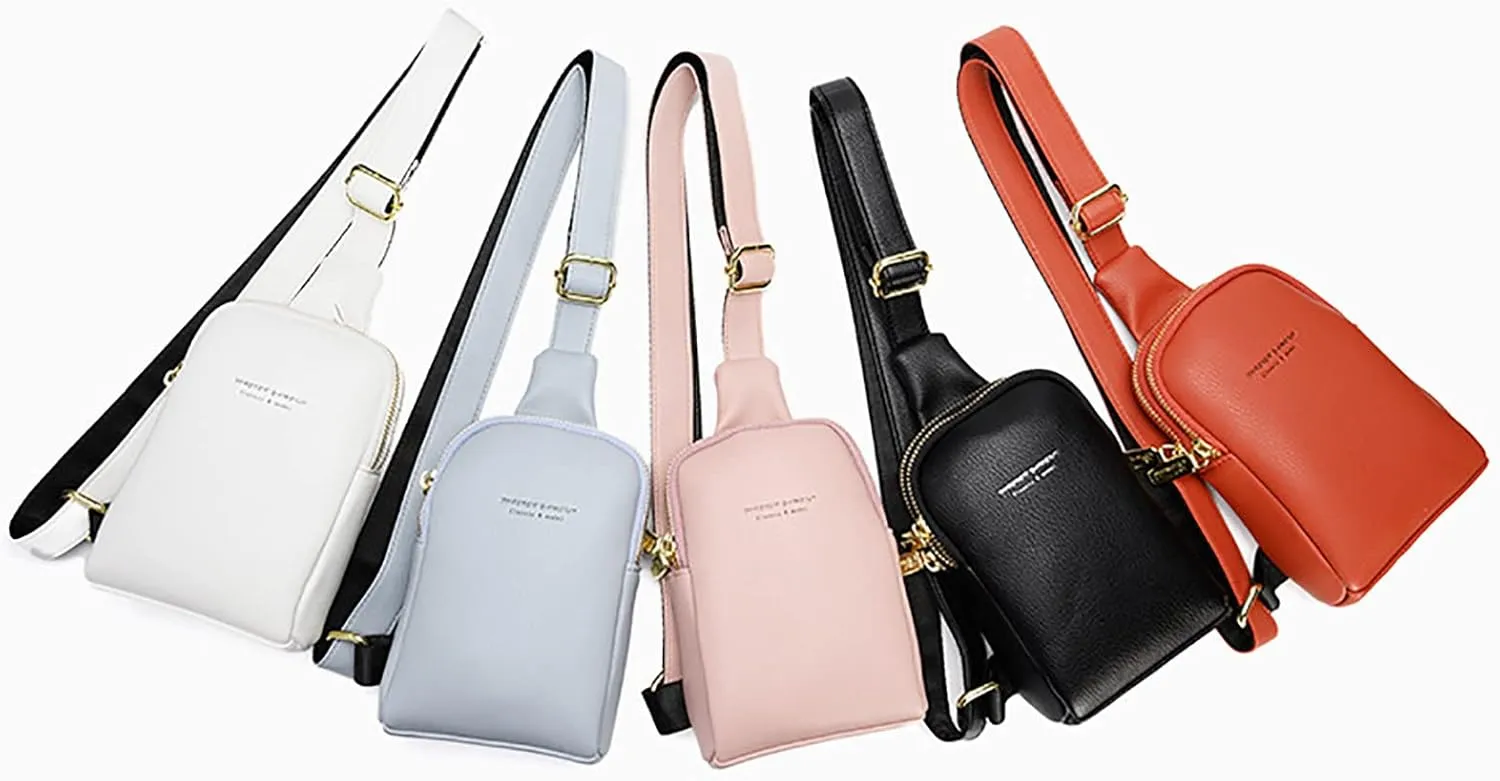 Women's Waterproof Leather Crossbody Purses Anti Theft Small Sling Bags for Women Lightweight Bag Carry on