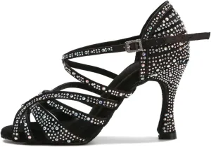 Women's Wedding Dance Sandals - Rhinestone Ballroom Latin High Heels, 5CM/2Inch Heel Height