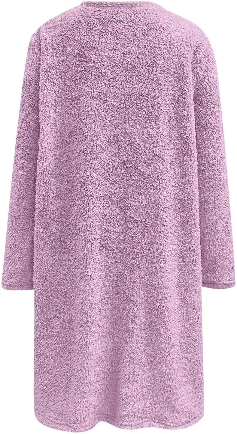Women's Winter Coats Plus Size Sweaters Cute Clothes with Pockets Warm Sweater Tops Fall Trench Coat for Women 2024